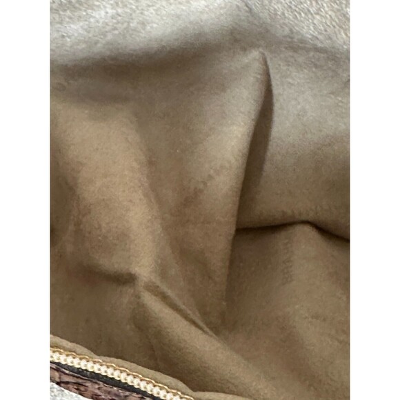 Brahmin Jacqueline Satchel Pecan Croc Embossed Leather Handbag Suede Lined - Picture 5 of 10